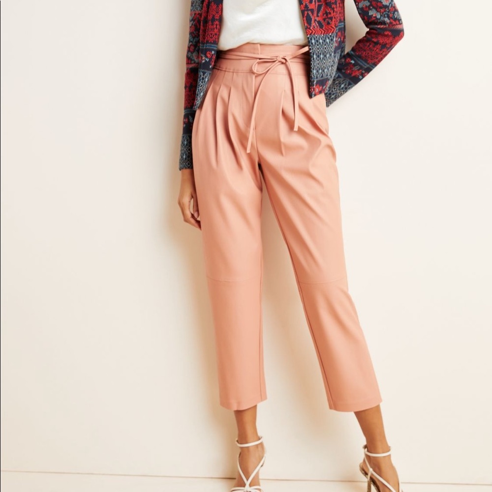 Anthropologie Chelsea tapered faux leather pants